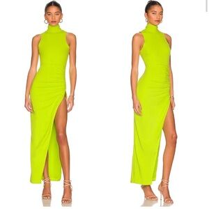 Superdown Janet Slit Midi Dress in Lime XS NWT